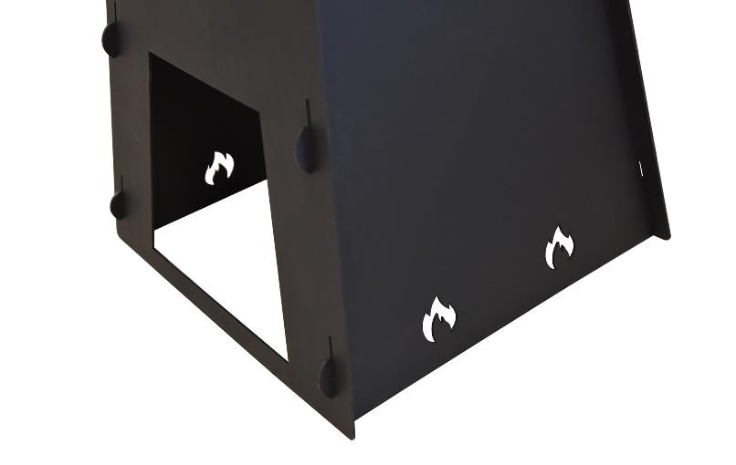 ᐅ TF Metalldesign Shop ᐅ Camping-Ofen aus Stahl 2 mm, zerlegbar, 35 x 32 x  40 cm